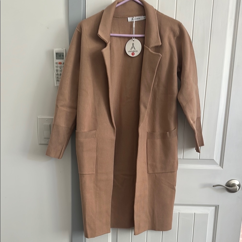 A New Day Tan Trench Coat with Oversized Silhouette